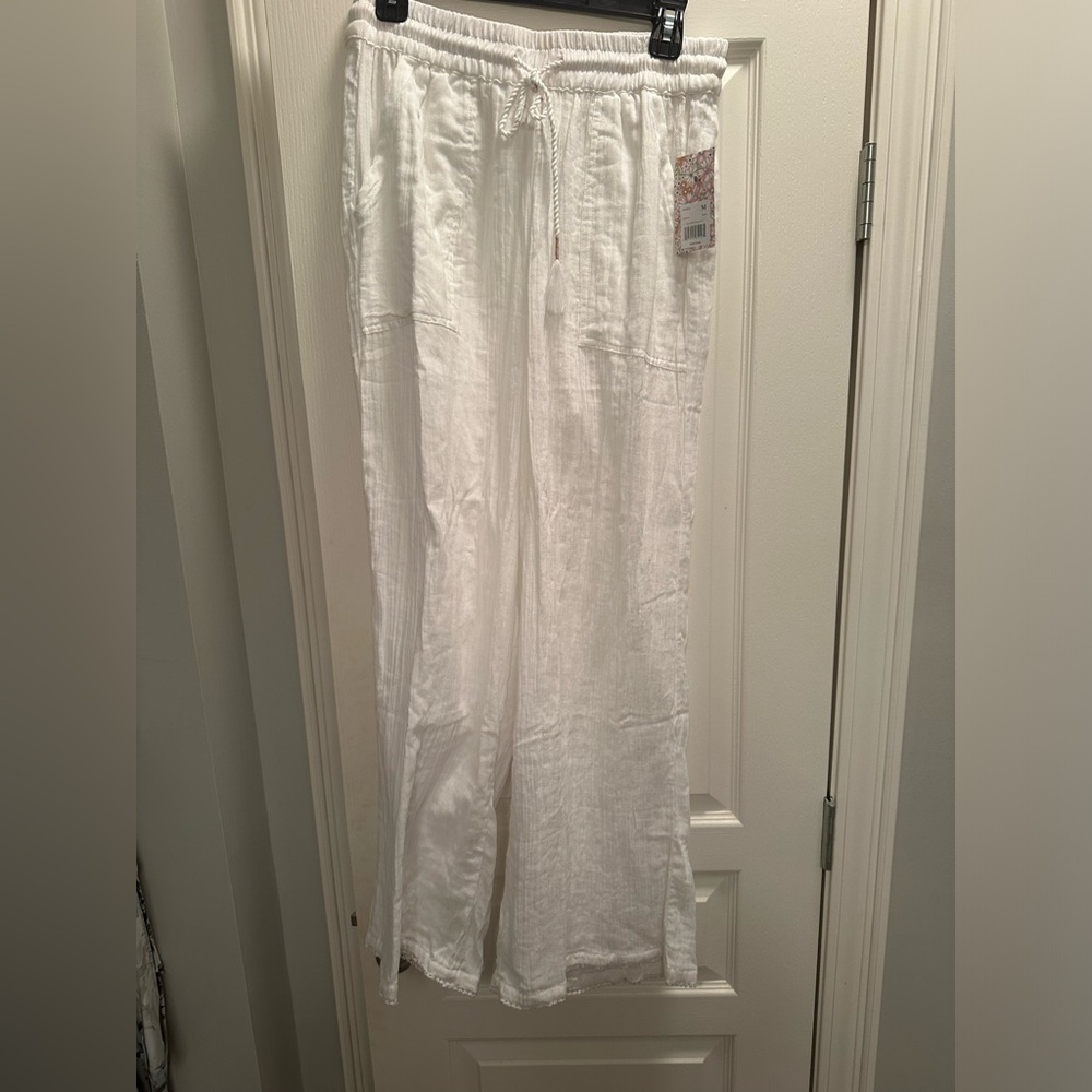 Relaxed gauze linen look beach pants